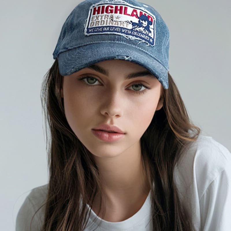 

PLATEAU Oversized Washed Ball Cap XL HIGH COW DENIM CAP BLUE XL