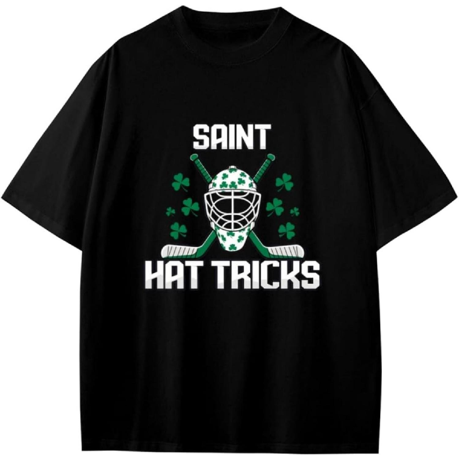 День Святого Патрика Любитель Хоккея Аниме Подарок Девочки Мальчики Подростки Футболка S