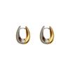 Fashion, Simple And Cold Style, Metal Gold And Silver Color Matching Ear Buckles, Earrings, Niche Creative Trend Earrings, Women