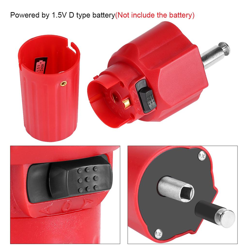 Bateriový motor rožně, 1,5V Červený   Motor grilu na stavbu, USB Boost drát, Pevná a robustní konstrukce, Snadné ovládání tlačítkem, pro Gr