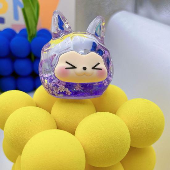 Cartoon Animal Quicksand Figurine Glitter Sequins Liquid Filled Animal Statue Sculpture Home Office Desktop Bookshelf Decoration Ornament Festival