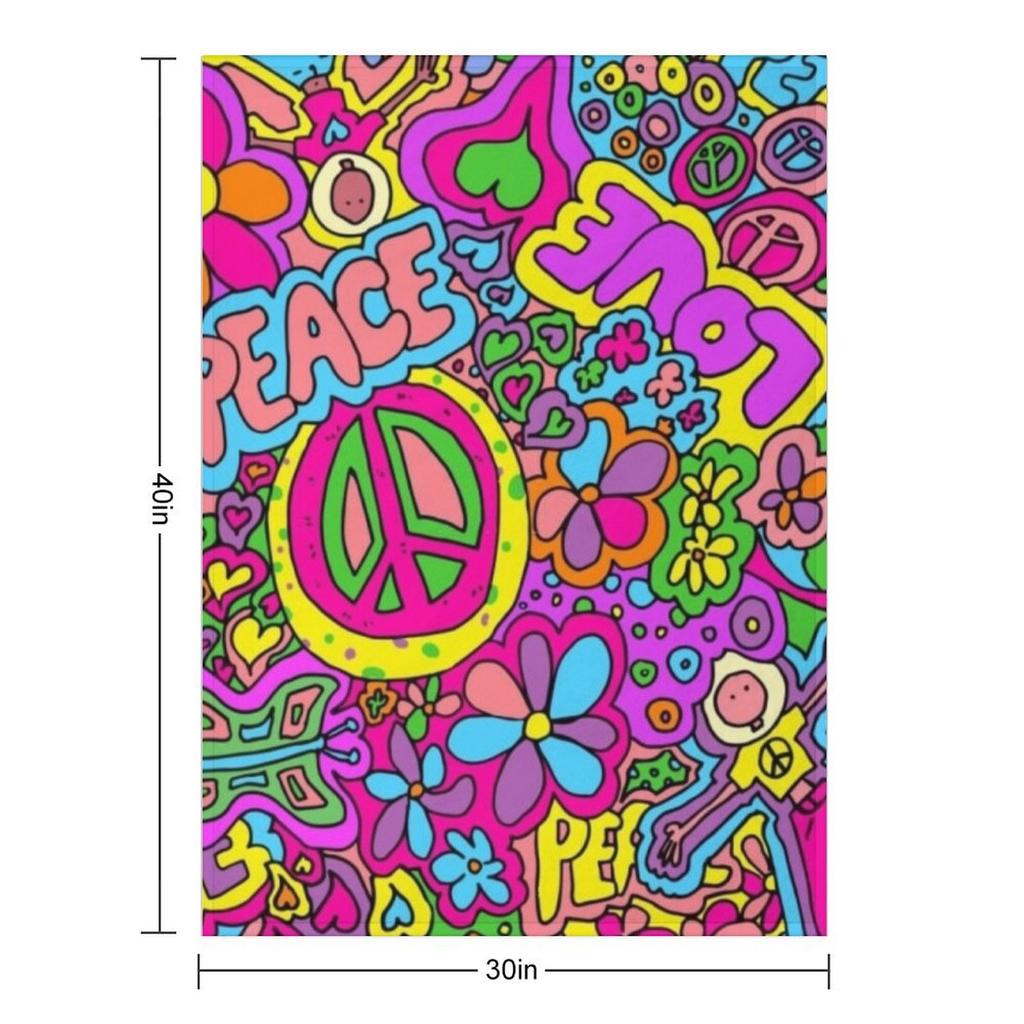 More Love and Peace Throw Blanket Furrys Luxury Thicken For Sofa Thin Softest Blankets