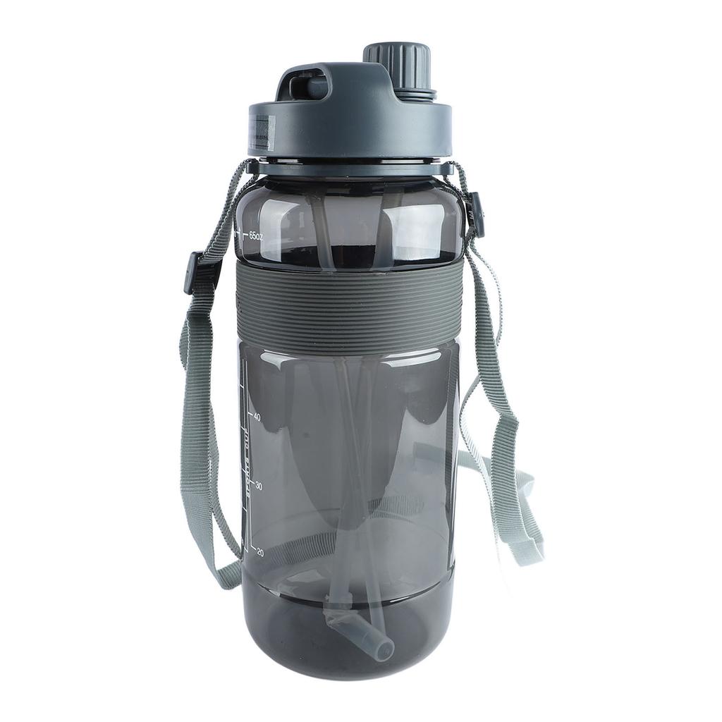 Sports Water Bottle Leakage Proof Detachable Silicone Straw Portable Drinking Bottle with Handle