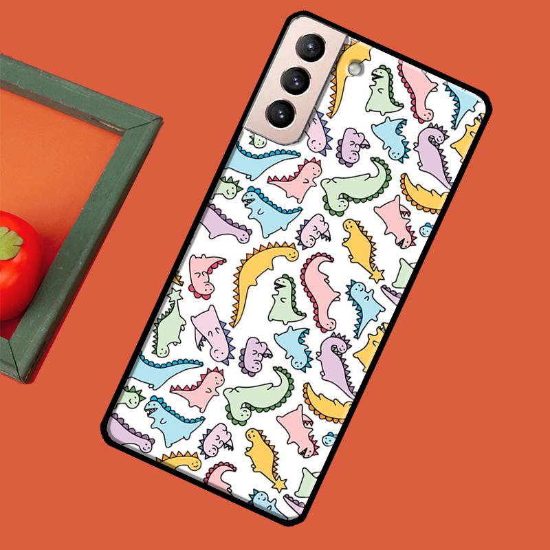 Cute Dino Dinosaur Cover For Samsung Galaxy S23 S21 Ultra S20 FE S8 S9 S10 Note 10 Plus Note 20 S22 Ultra Case