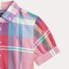 Polo Ralph Lauren Dress Ss24 Plaid Collar Single-Breasted Tie Short Sleeve Kids Dress Red CWPODRSG3D20772-600