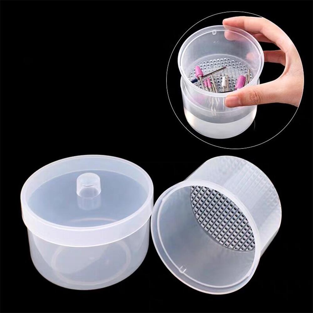 4 Color Disinfection Storage Box Nail Accessories Clean Sterilizer Soak Bowl Container 1Box Round Nail Tool Cleaning Box