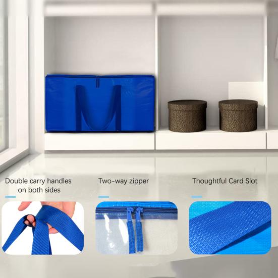 Moving Bag with Reinforced Handle Zipper Closure Large Capacity Anti-Tear Heavy Duty Travel Blanket Clothes Storage Bag