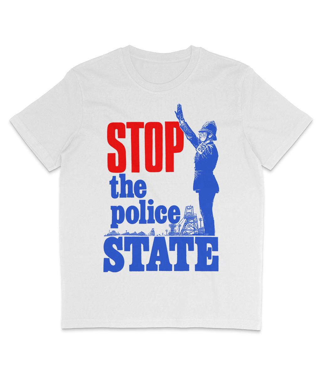 Stop The Police State - 1984 - Organic T-Shirt Mens Womens Tees Top - Miners Strike - Thatcher S
