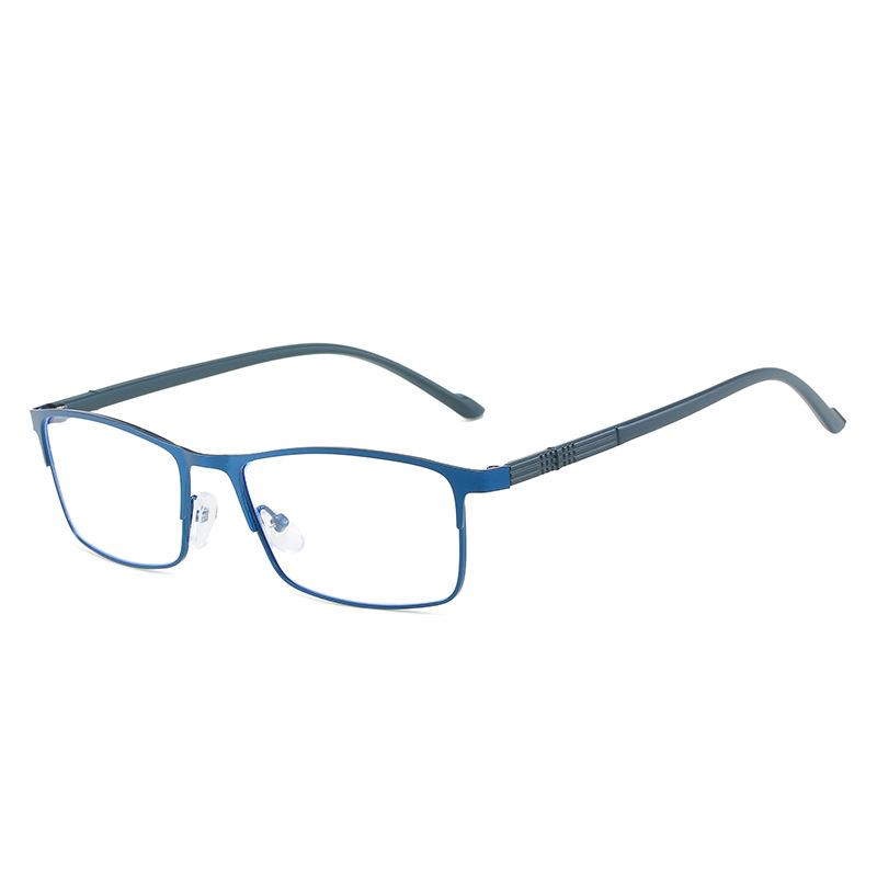 0 -0.5 -1.0 To -6.0 Full Metal Frame Glasses Blue Light Blocking Glasses for Students Square Myopia Glasses