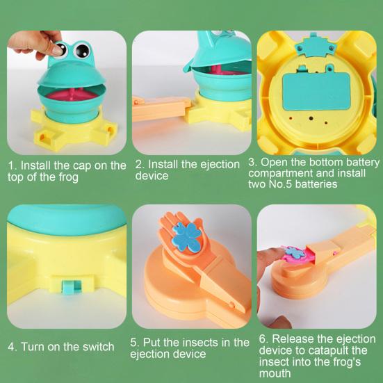 Electric Dinosaur Feeding Game Toy Movable Big Mouth Frog Food Launcher Multiplayer Competitive Animal Feeding Toy Toddlers Boys Girls