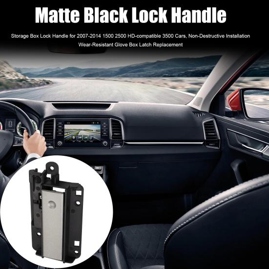 Storage Box Lock Handle for 2007-2014 1500 2500 HD 3500 Cars, Non-Destructive Installation Wear-Resistant Glove Box Latch Replacement