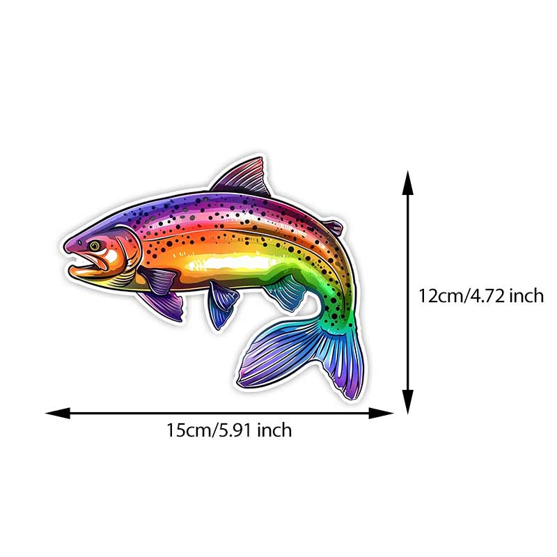 

Rainbow Trout Fish Funny Decal Vinyl Fishing Stickers Car Styling Waterproof Laptop Motor Car Accessories Car Stickers TM258 A-15cm Longest Side
