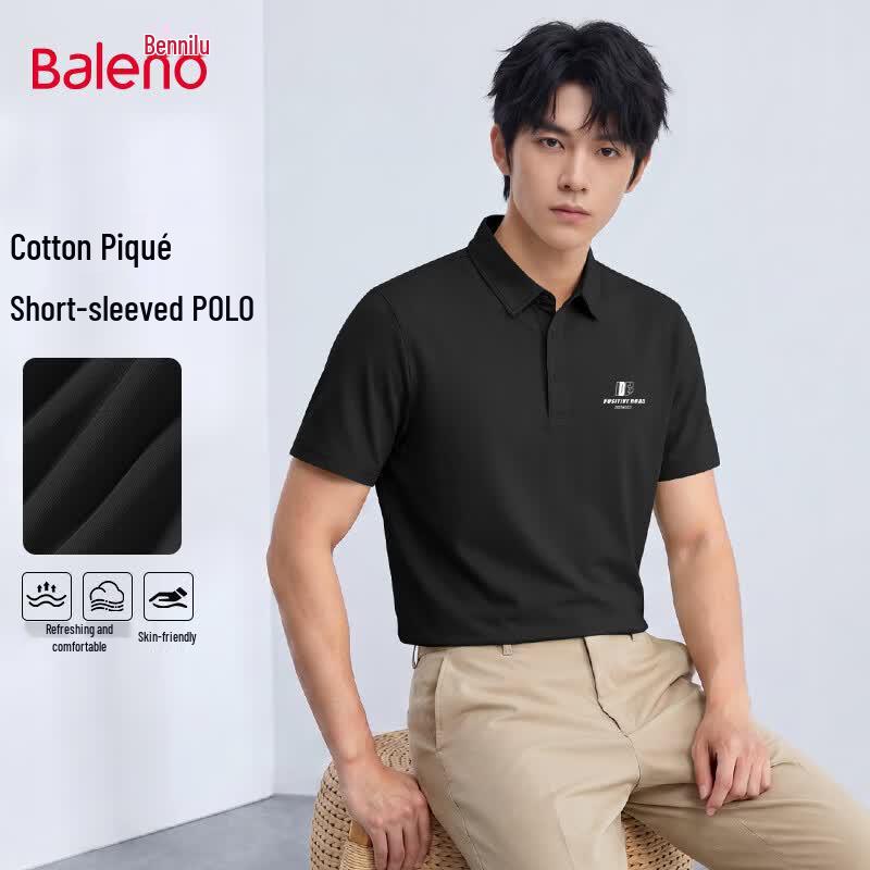 Baleno Men's Summer Loose Fit Short Sleeve Polo Shirt