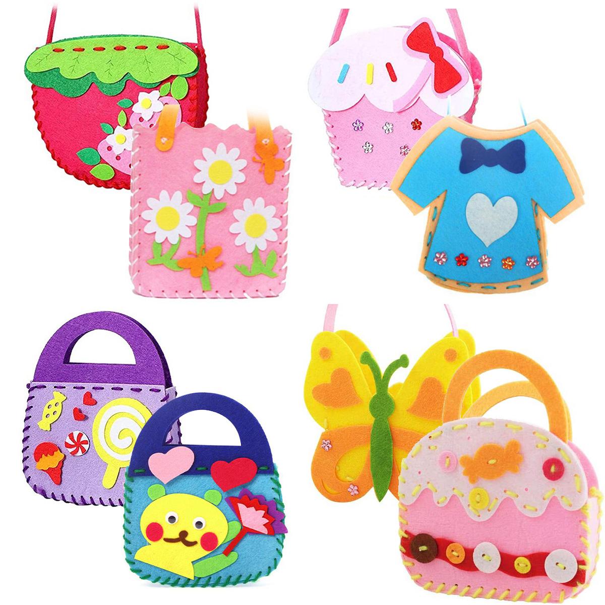 

8 шт. Первый швейный набор для детей, набор для шитья из фетра своими руками, дошкольные развивающие игрушки, детский набор для рукоделия из фетра с безопасной игольницей и нитками