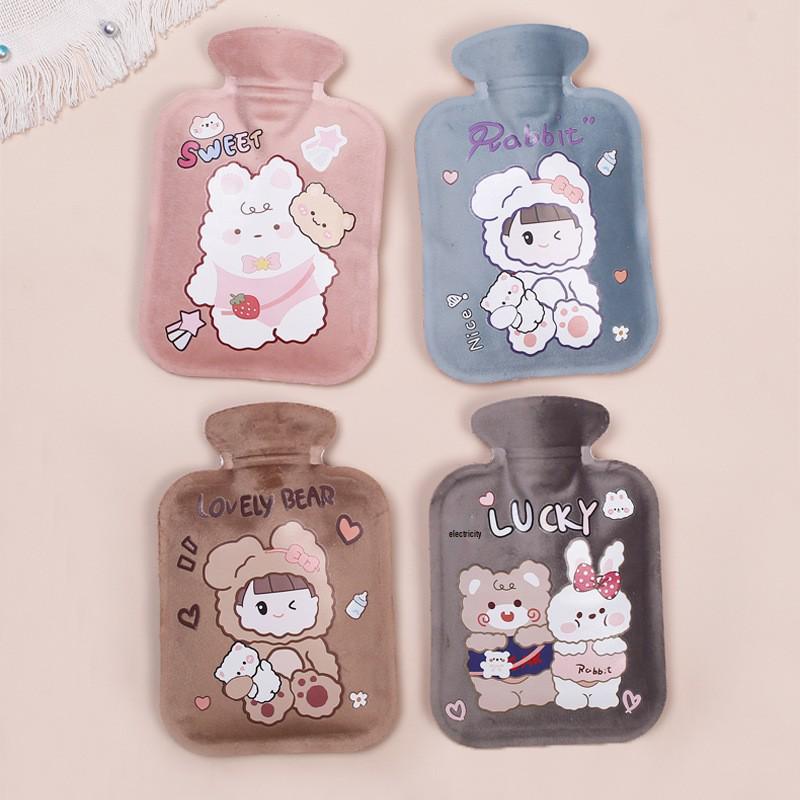 Mini Plush Cartoon Hot Water Bottle for Abdomen - Soft Hand Warmer