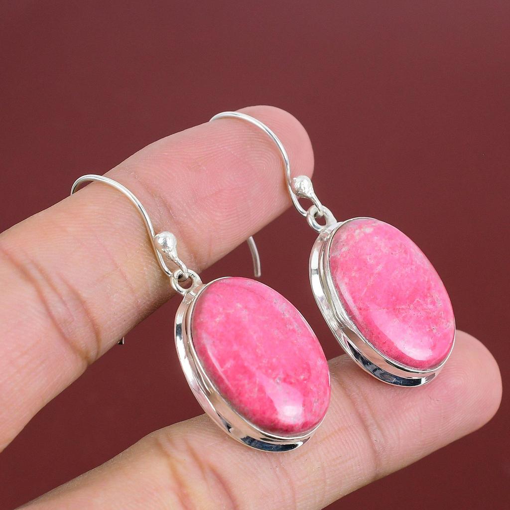 Thulite Earring Handmade Jewelry Top Quality Gemstone Earring 925 Sterling Silver Earring Birthstone Earrings Gifts For Mom Elegant Jewelry