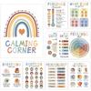 10 Calming Corner Posters for Classroom Decorations, Boho Feeling Charts Poster, Calm Down Corner Mental Health Poster for Toddlers, Kids Educational
