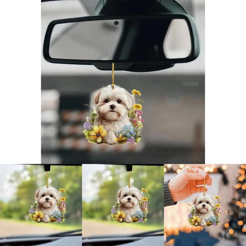 Dog Sweet Acrylic Pendant Stylish Car Interior Decor For Dog Lovers