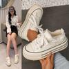 Fashion Women Casual Shoes Fashion Low Cut Lace-Up Leisure Sneakers Outdoor Comfortable Non-Slip Female Flats Trainers 36-42
