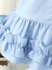 Girls' Short Sleeve Shirt Dress, Ruffle Hem Casual Summer Dress for Kids 1-8Y