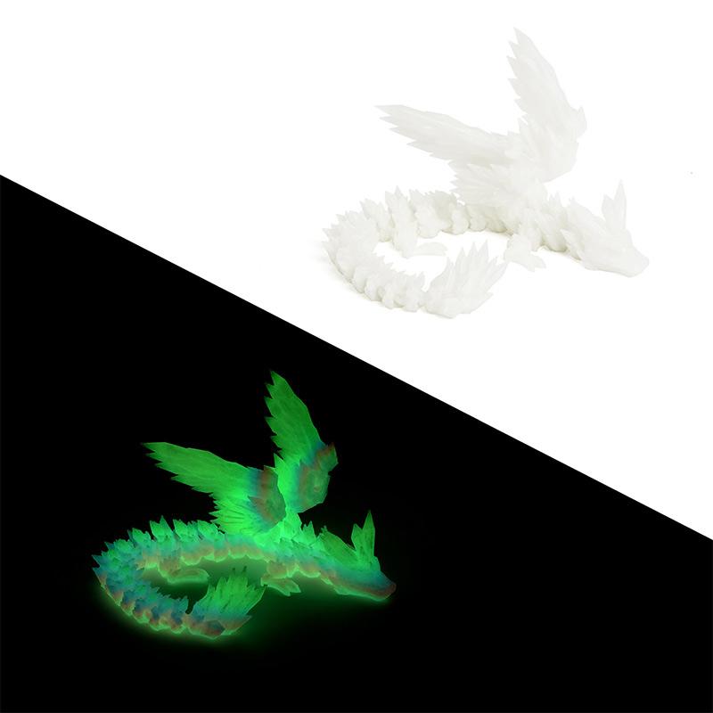 Creative 3D Printed Dragon Ornaments Flexible Articulated Gradient Color Dragon Crafts Children'S Toy Sets Gifts Desktop Decoration