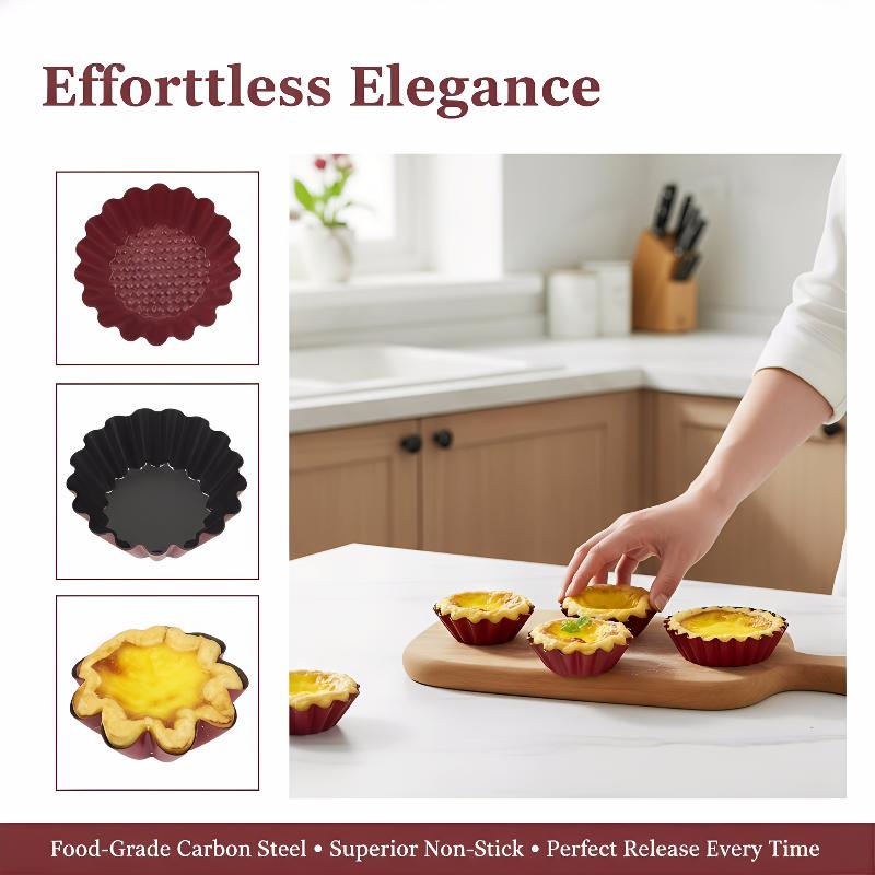 Muffin-Form Kohlenstoffstahl Eierkuchen-Formen Mini Antihaft-Kuchenform Wiederverwendbar Kreative Tartlet-Backform Pizzaform