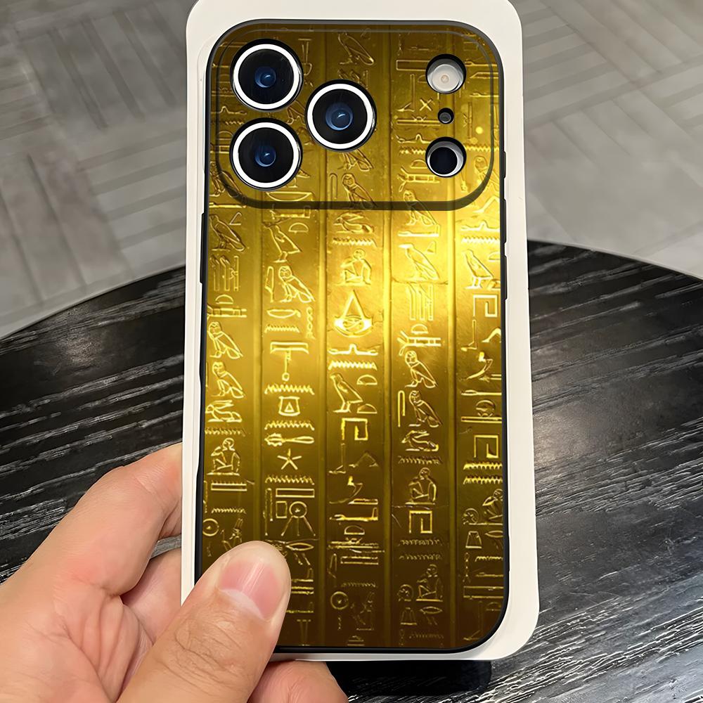 Ancient Egyptian Hieroglyphic Phone Case For IPhone 17 Pro Max 16 15 14 Pro Max 13 11 X Xs Xr 8 7Plus Silicone Cover
