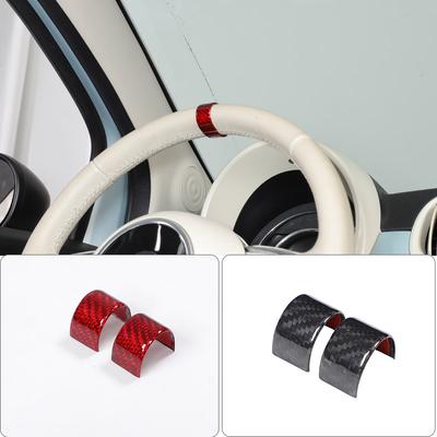 For Fiat 500 2007-2026 For Abarth 595 695 2017-2026 Real Carbon Fiber Car Steering Wheel Ring Trim Sticker Accessories