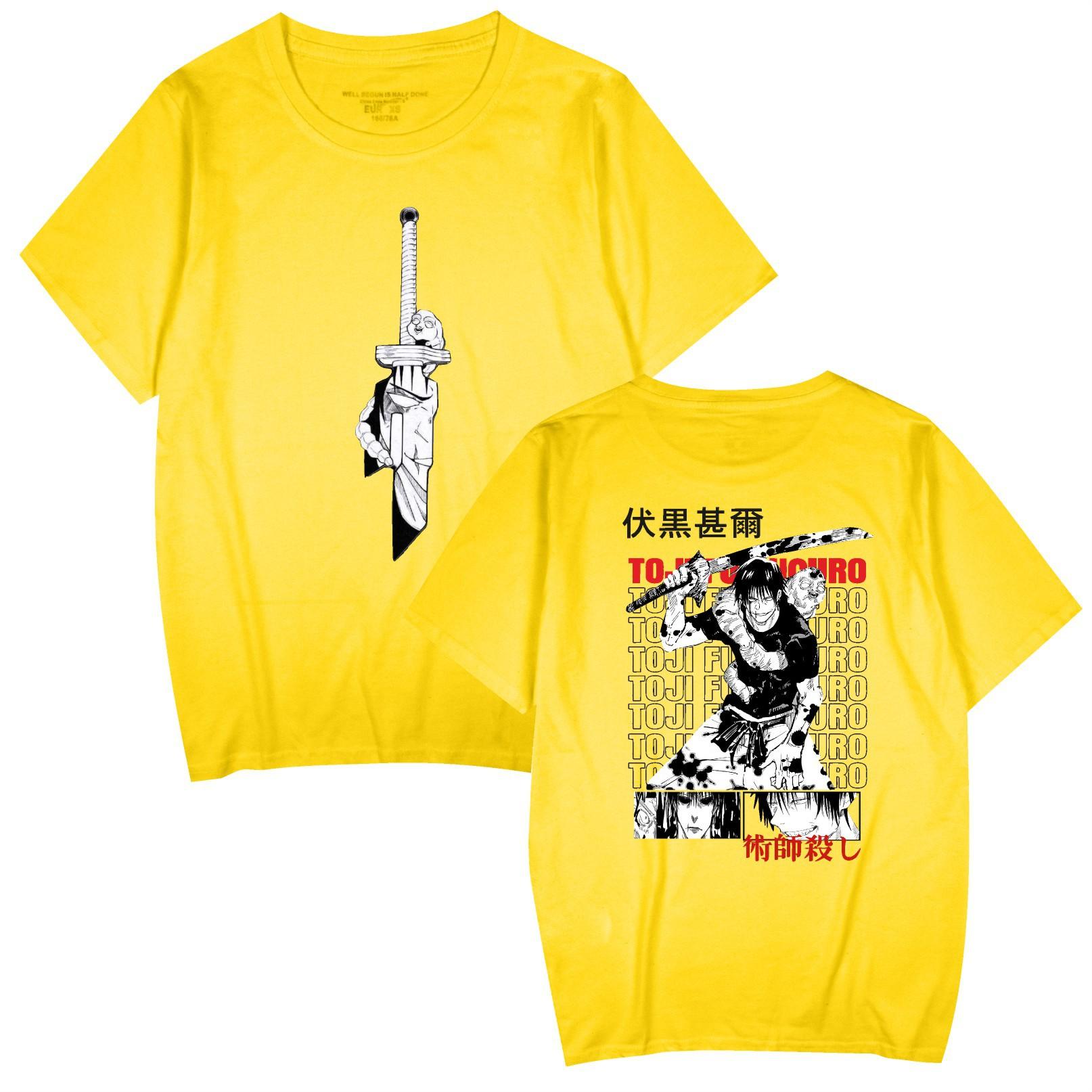 

Funny Jujutsu Kaisen T Shirt Cool Men s Tshirt O Neck Casual Unisex Streetwear Anime Fashion Tee XXS жовтий