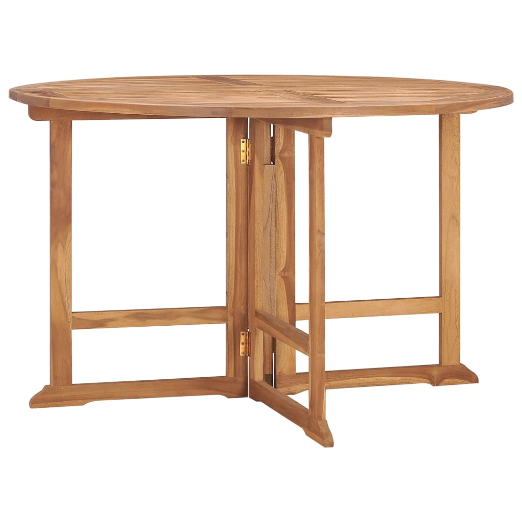 Klappbarer Gartentisch Ø110x75 cm Massives Teakholz