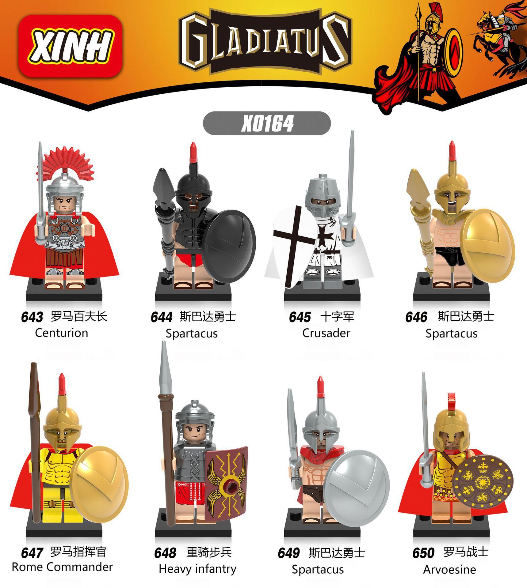 Medieval Castle Knights Soldier Building Blocks Military Warrior Infantry Roman Guard Armor Shield Sword Helmet Bricks Toy Gifts