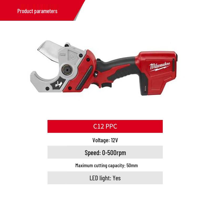 Milwaukee M12 Cordless Plastic Pipe Shear CN plug (adapter included)