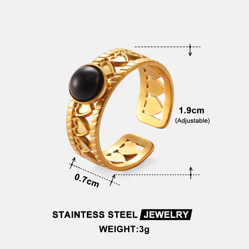 French Retro Turquoise Ring: Elegant, Fade-Resistant, 18K Gold-Plated Stainless Steel