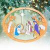 Color Hollowed Nativity Scene Pendant Christmas Tree Wooden Hanging Ornament Christmas Decoration
