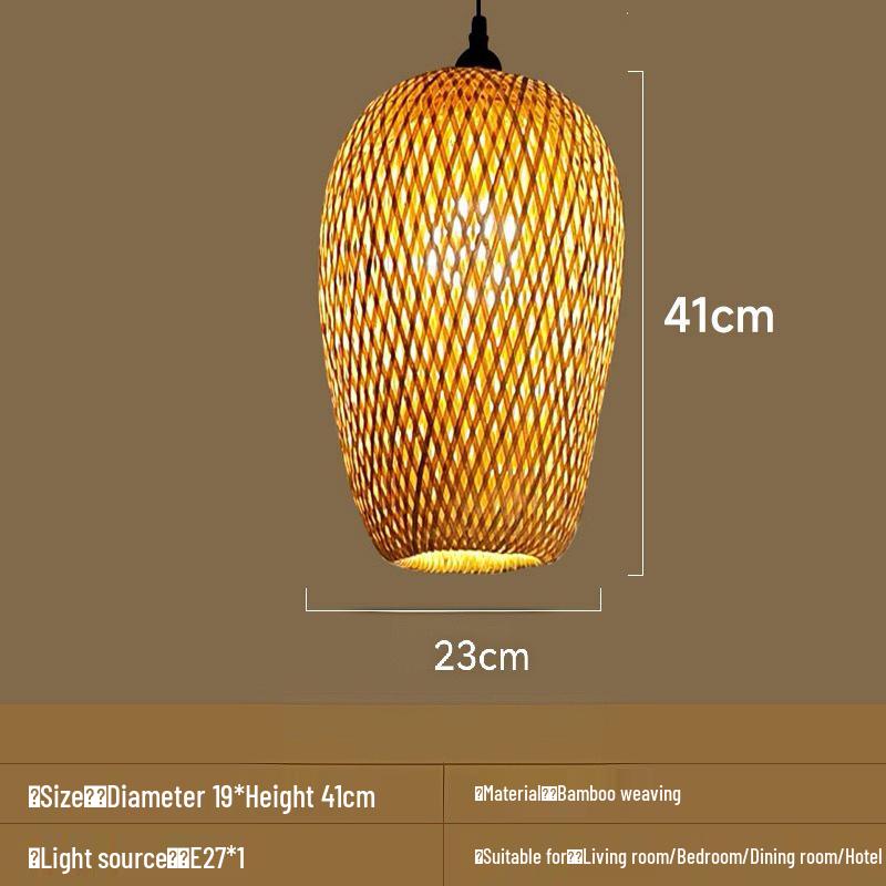 Bamboo Woven Pendant Light: Creative Pastoral Art for Study, Bedroom, Hallway, or Balcony