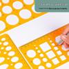 Multifunctional Drafting Ruler with Round, Square, Ellipse, and Polygon Templates for Students