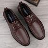 Men Genuine Leather Casual Shoes Summer Brand Comfortable Flats for Men New Trendy Simple Sneakers Men's Lace-Up Oxfords Shoes
