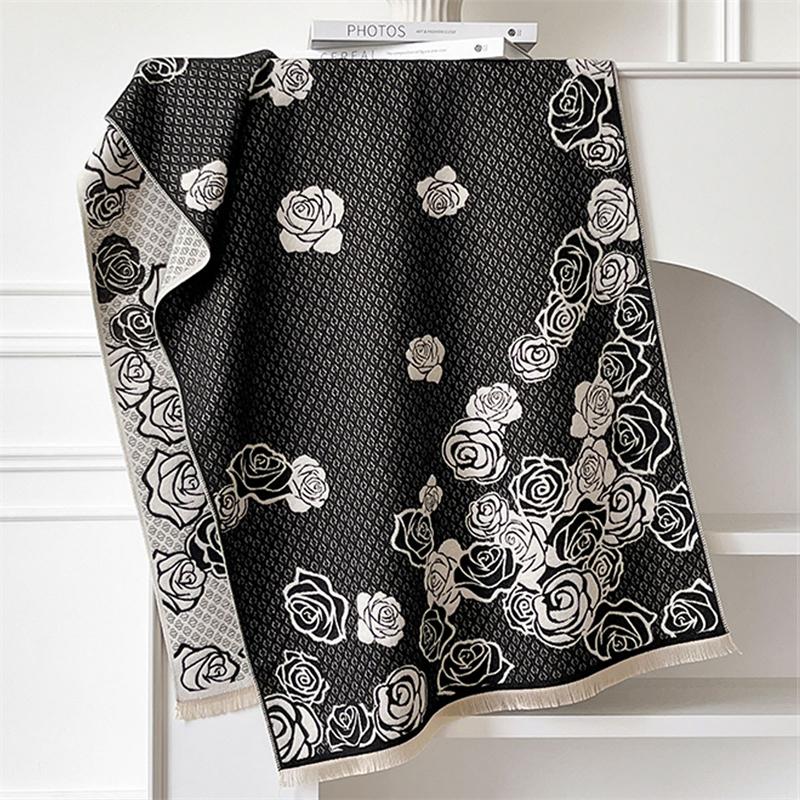 

Winter Cashmere Scarf for Women Luxury Warm Shawl Comfortable Windproof Cape Pashmina Handerchief designer Female Scrarf 65X185cm