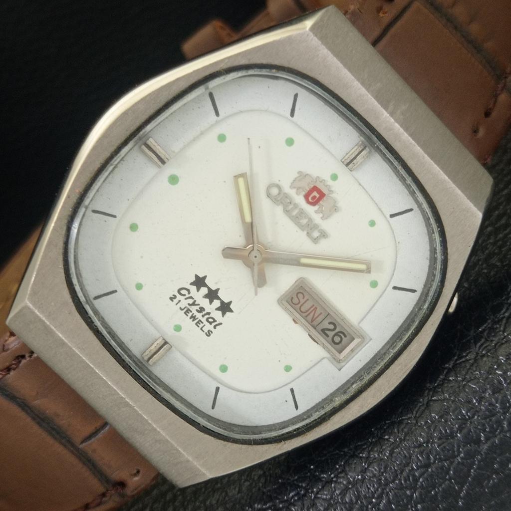 

АВТОМАТИЧЕСКИЕ ВИНТАЖНЫЕ ЧАСЫ ORIENT CRYSTAL 46941 ЯПОНИЯ МУЖСКИЕ С БЕЛЫМ ЦИФЕРБЛАТОМ a703422-1 R213c-a703422