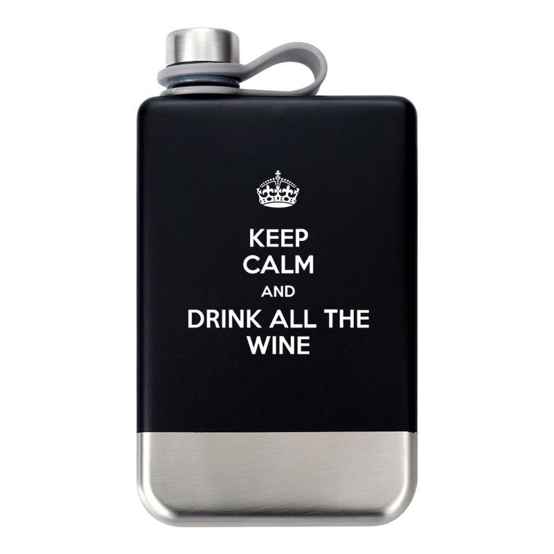Silver Green Black White Whiskey Flask - Portable, Food Grade 304 Stainless Steel