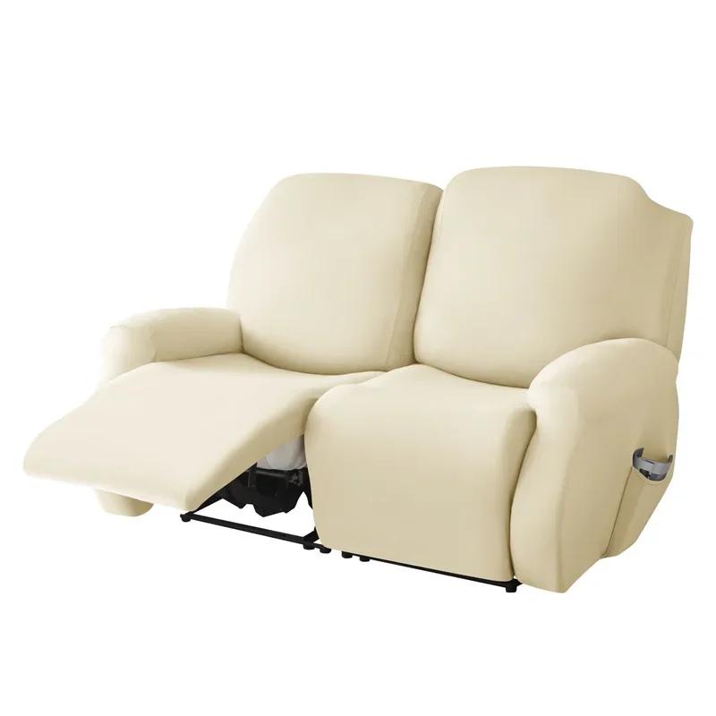 1/2/3/4 Seater Recliner Sofa Covers Elastic Relax  Armchair Cover Stretch Reclining Chair Slipcovers Furniture Protector
