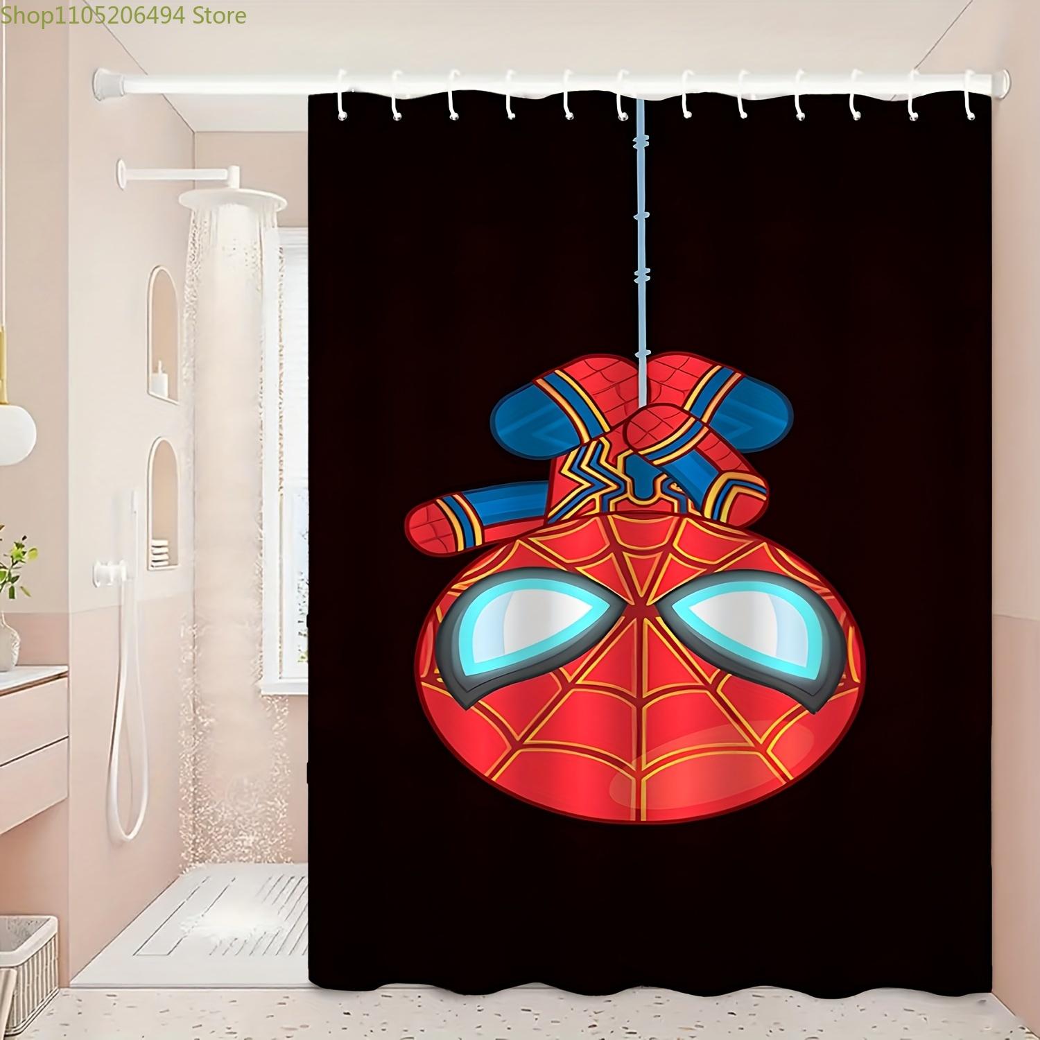 

A Printed Shower Curtain Featuring a Spider- Cartoon Design, Made of Durable Polyester Fabric, Suitable for Cozy Home Bathroom 90x180cm