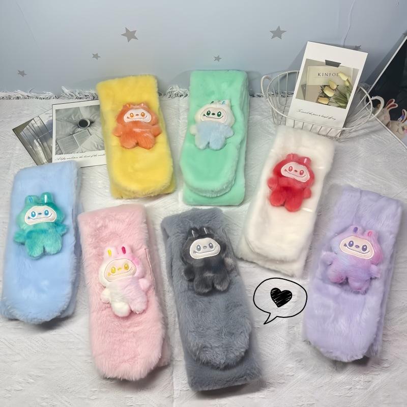Cartoon Colorful Scarf Autumn and Winter Plush Baby Scarf Parent-child Imitation Rabbit Fur Children's Scarf
