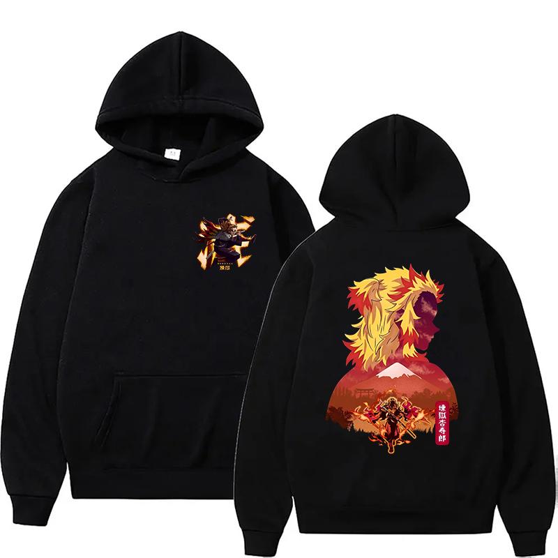 Neuer Anime Rengoku Kyoujurou Bedruckter Hoodie Herren/Damen Sweatshirts Lässige Mode Y2K Fleece-Hoodie Persönlichkeitspullover