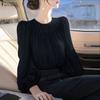 ZANZEA Women Round Neck Solid Color Long Sleeve Casual Blouse