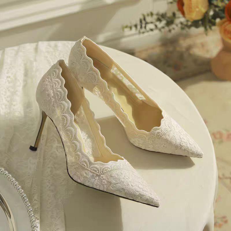 Fashion Versatile and Comfortable Single Shoes Women's Spring and Summer New Niche Design Sense Pointed Head Shallow Mouth High Heels Women