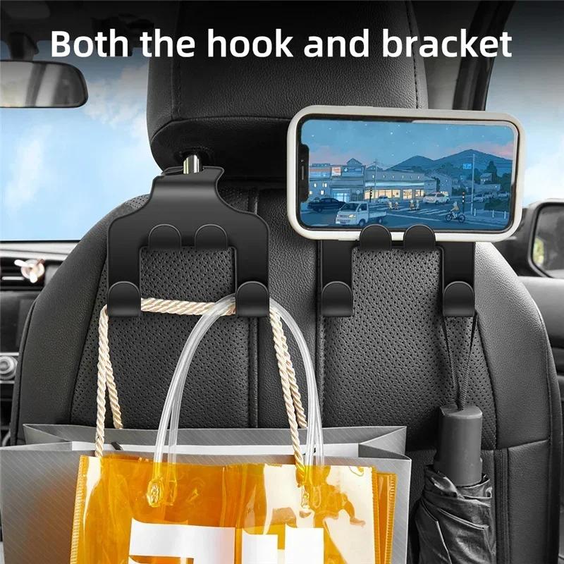 Soporte para teléfono móvil con gancho para colgar en el asiento trasero del coche, soporte para reposacabezas para iPhone, Samsung y todos los teléfonos.