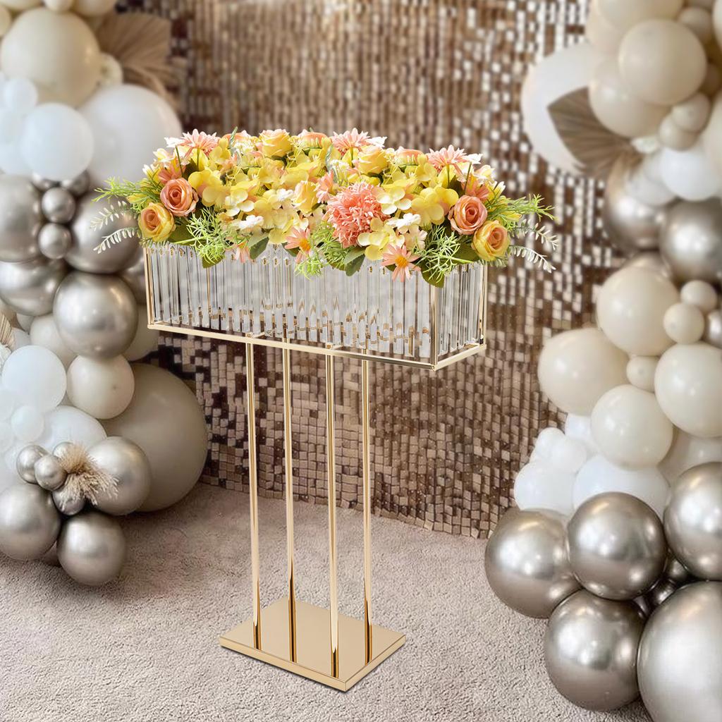 Elegant Crystal Flower Stand for Wedding Decor, Modern Floor & Countertop Display Stand Holds 17.6-22lbs, Versatile Centerpiece