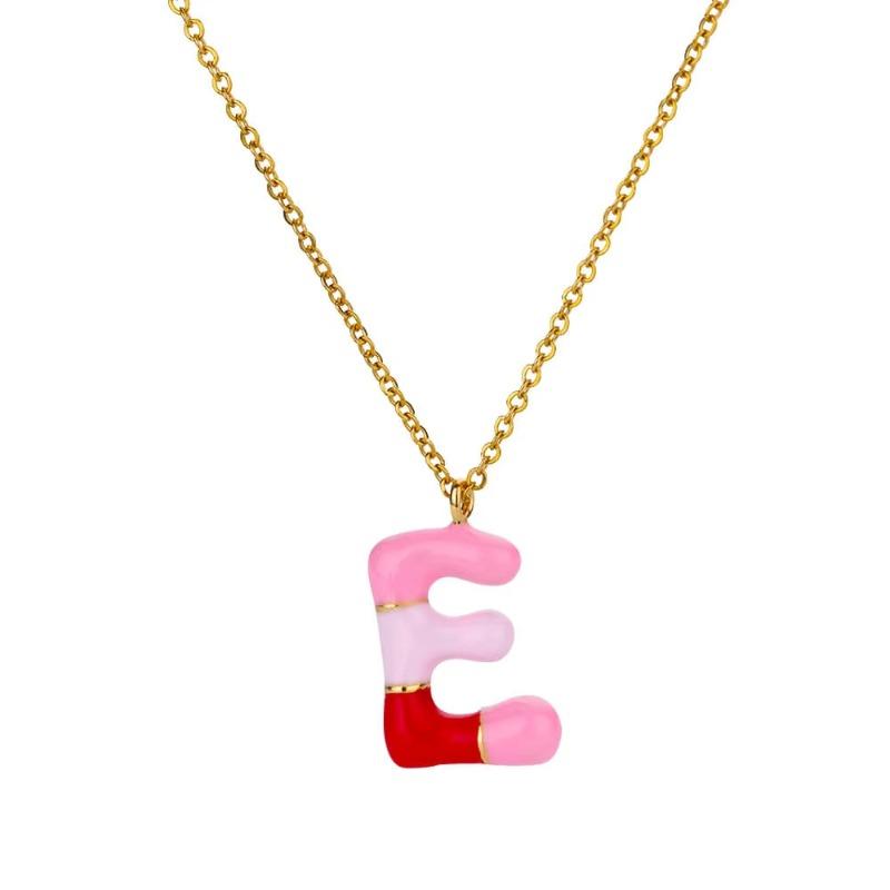 Necklace Women's Color Epoxy Bubble Sensing Dopamine Letter Pendant English Letter Necklace
