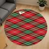 1pc Plaid Pattern Round Chair Mat Area Rug - Non-Slip, Floor Mat for Office, Bedroom, and Indoor Decor -1002229